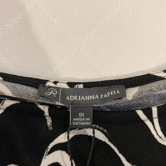 Adrianna Papell floral stretch Jersey knit tank top‎ ruched side slimming 1X NWT - Picture 5 of 6